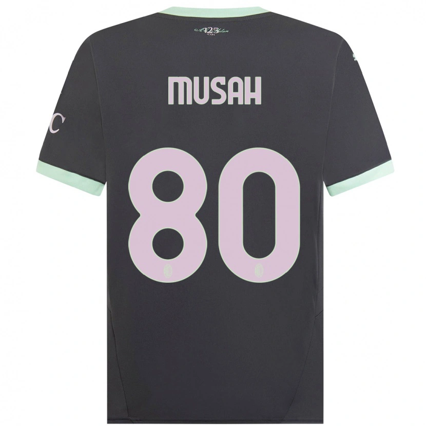 Danxen Kinder Yunus Musah #80 Grau Ausweichtrikot Trikot 2024/25 T-Shirt