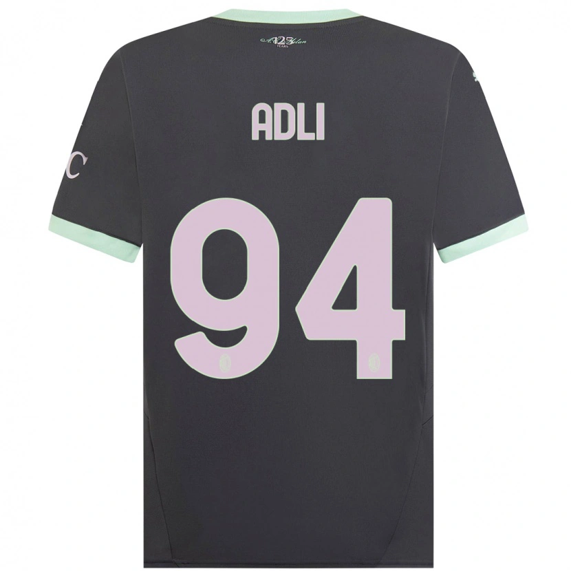 Danxen Kinder Yacine Adli #94 Grau Ausweichtrikot Trikot 2024/25 T-Shirt