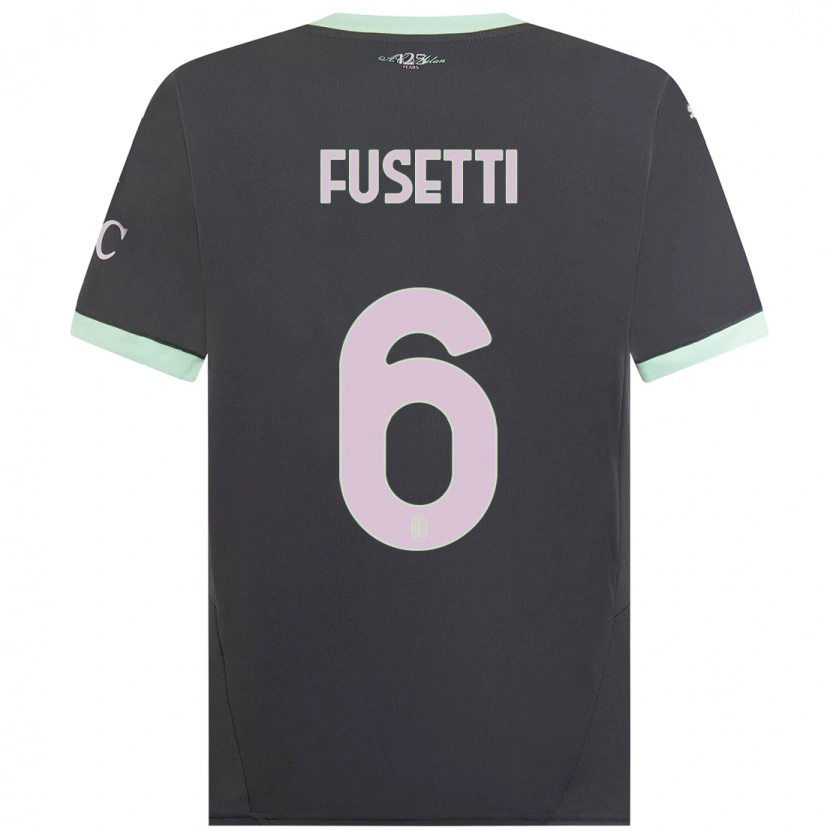 Danxen Kinder Laura Fusetti #6 Grau Ausweichtrikot Trikot 2024/25 T-Shirt