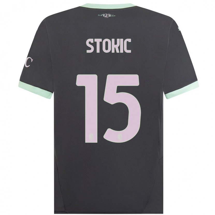 Danxen Kinder Sara Stokić #15 Grau Ausweichtrikot Trikot 2024/25 T-Shirt