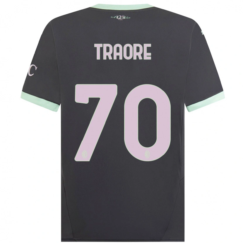 Danxen Kinder Chaka Traorè #70 Grau Ausweichtrikot Trikot 2024/25 T-Shirt