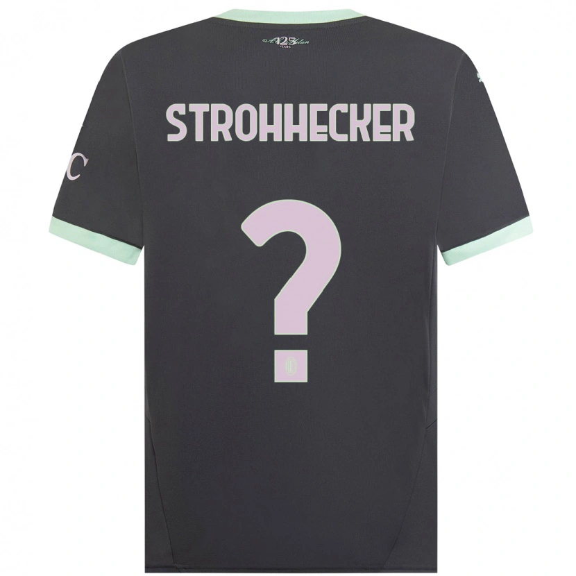 Danxen Kinder Riccardo Strohhecker #0 Grau Ausweichtrikot Trikot 2024/25 T-Shirt