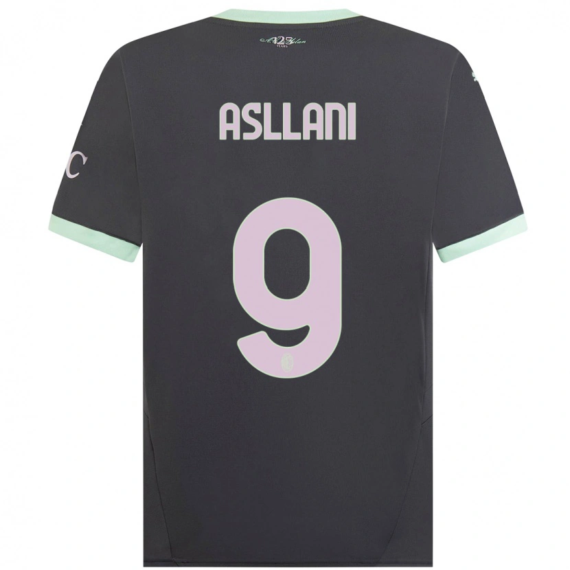 Danxen Kinder Kosovare Asllani #9 Grau Ausweichtrikot Trikot 2024/25 T-Shirt