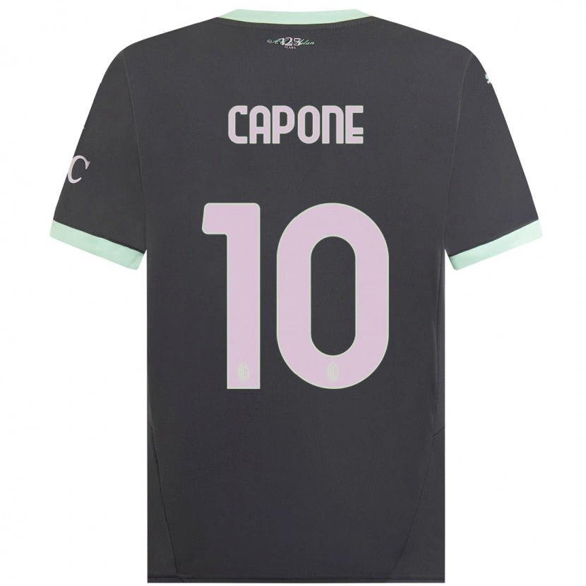 Danxen Kinder Andrea Capone #10 Grau Ausweichtrikot Trikot 2024/25 T-Shirt