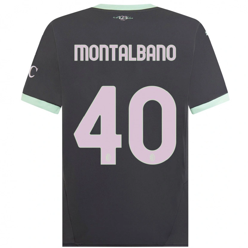 Danxen Kinder Nicolo Montalbano #40 Grau Ausweichtrikot Trikot 2024/25 T-Shirt