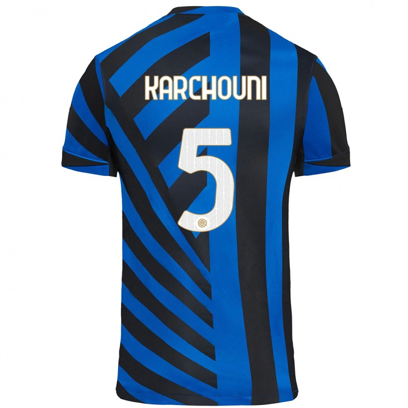 Danxen Herren Ghoutia Karchouni #5 Blau Schwarz Heimtrikot Trikot 2024/25 T-Shirt