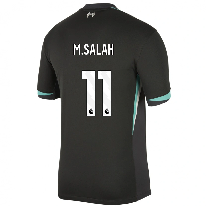 Danxen Herren Mohamed Salah #11 Schwarz Anthrazitweiß Auswärtstrikot Trikot 2024/25 T-Shirt