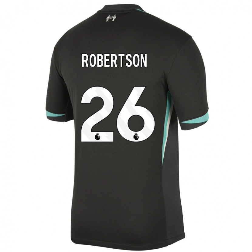 Danxen Herren Andrew Robertson #26 Schwarz Anthrazitweiß Auswärtstrikot Trikot 2024/25 T-Shirt