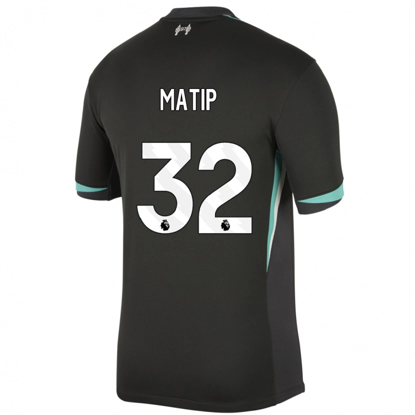 Danxen Herren Joel Matip #32 Schwarz Anthrazitweiß Auswärtstrikot Trikot 2024/25 T-Shirt