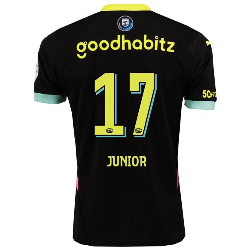 Danxen Herren Mauro Júnior #17 Schwarz Gelb Auswärtstrikot Trikot 2024/25 T-Shirt