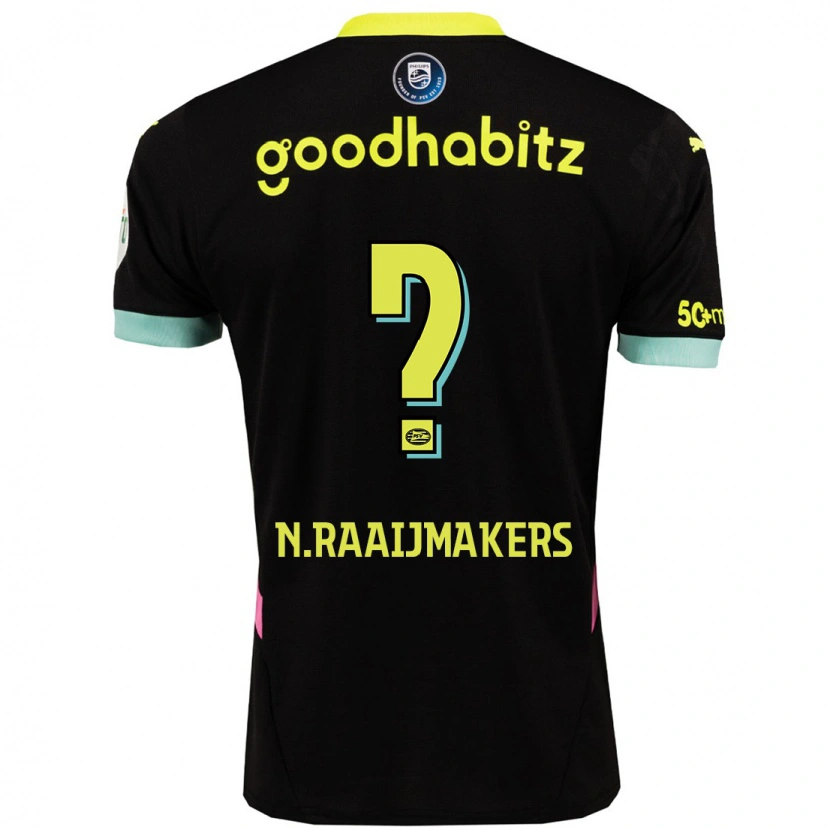 Danxen Herren Niels Raaijmakers #0 Schwarz Gelb Auswärtstrikot Trikot 2024/25 T-Shirt