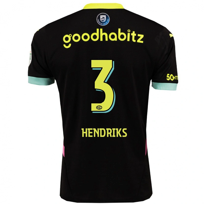 Danxen Herren Gwyneth Hendriks #3 Schwarz Gelb Auswärtstrikot Trikot 2024/25 T-Shirt