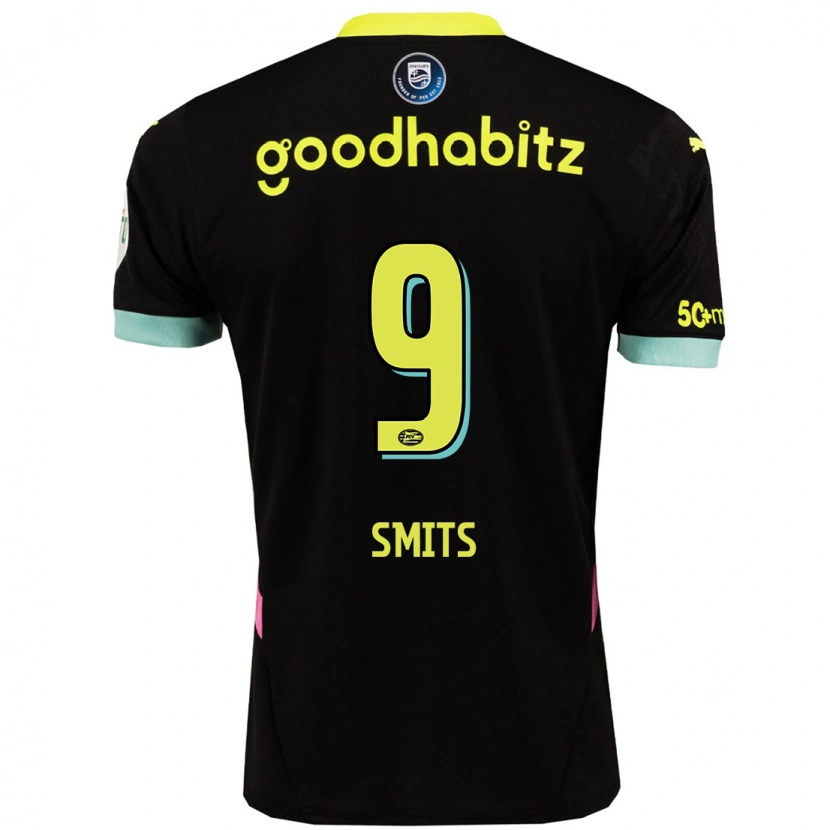 Danxen Herren Joëlle Smits #9 Schwarz Gelb Auswärtstrikot Trikot 2024/25 T-Shirt