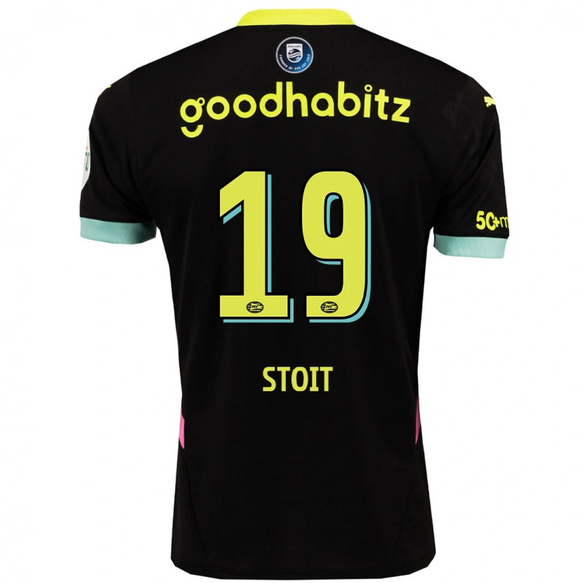 Danxen Herren Fleur Stoit #19 Schwarz Gelb Auswärtstrikot Trikot 2024/25 T-Shirt