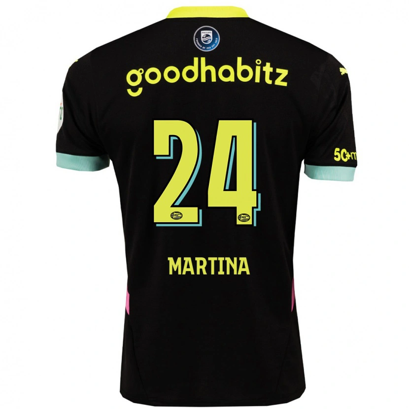 Danxen Herren Shijona Martina #24 Schwarz Gelb Auswärtstrikot Trikot 2024/25 T-Shirt