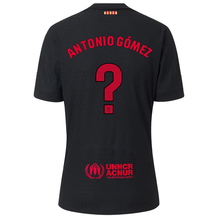 Danxen Herren Antonio Gómez #0 Schwarz Rot Auswärtstrikot Trikot 2024/25 T-Shirt