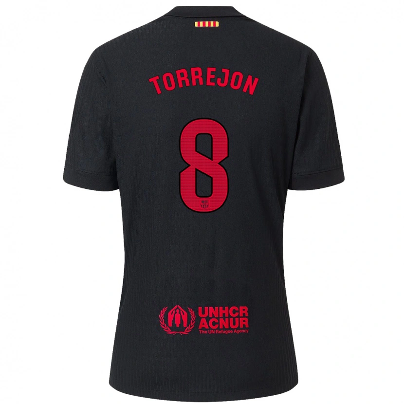 Danxen Herren Marta Torrejón #8 Schwarz Rot Auswärtstrikot Trikot 2024/25 T-Shirt