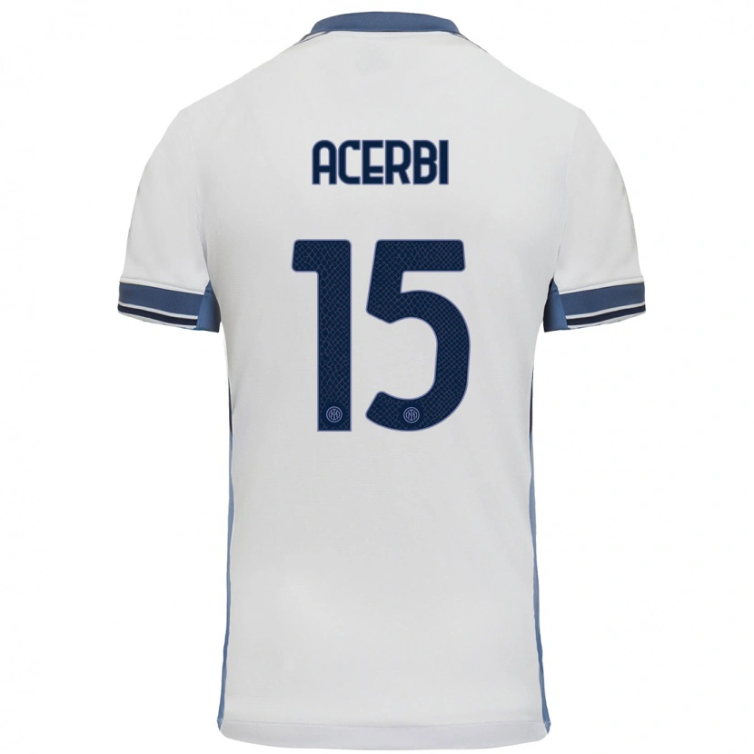 Danxen Herren Francesco Acerbi #15 Weißgrau Auswärtstrikot Trikot 2024/25 T-Shirt