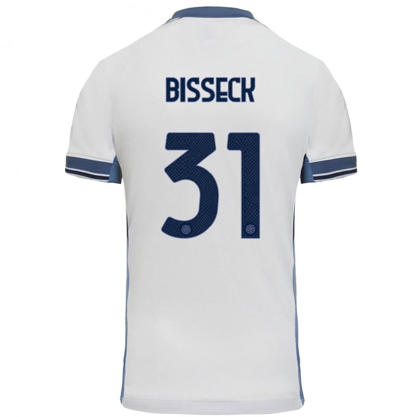 Danxen Herren Yann Bisseck #31 Weißgrau Auswärtstrikot Trikot 2024/25 T-Shirt