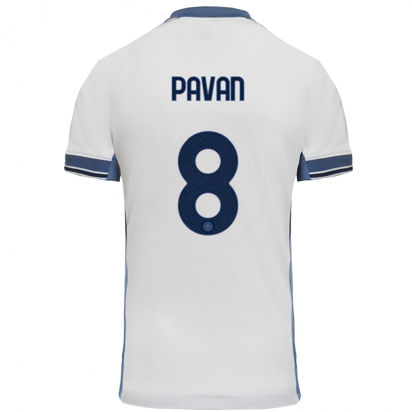 Danxen Herren Matilde Pavan #8 Weißgrau Auswärtstrikot Trikot 2024/25 T-Shirt