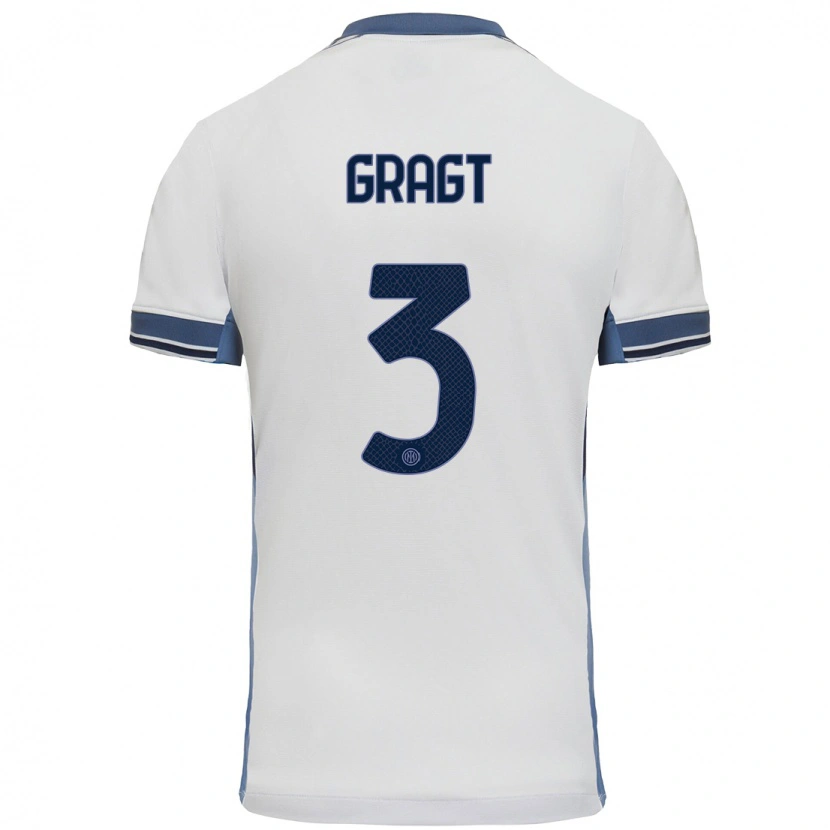 Danxen Herren Stefanie Van Der Gragt #3 Weißgrau Auswärtstrikot Trikot 2024/25 T-Shirt