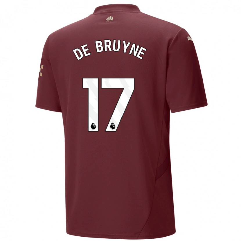 Danxen Herren Kevin De Bruyne #17 Kastanienbraun Ausweichtrikot Trikot 2024/25 T-Shirt