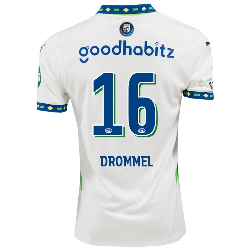 Danxen Herren Joël Drommel #16 Weiß Dunkelblau Ausweichtrikot Trikot 2024/25 T-Shirt