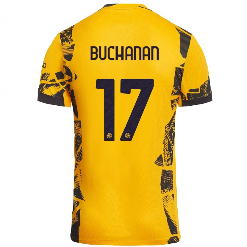 Danxen Herren Tajon Buchanan #17 Gold Schwarz Ausweichtrikot Trikot 2024/25 T-Shirt