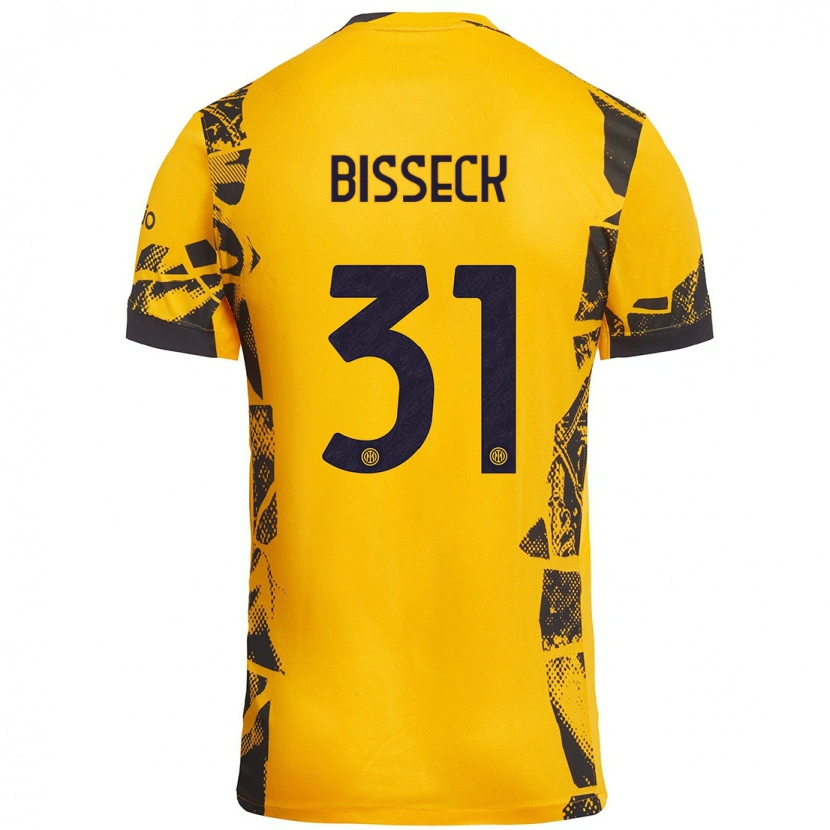 Danxen Herren Yann Bisseck #31 Gold Schwarz Ausweichtrikot Trikot 2024/25 T-Shirt