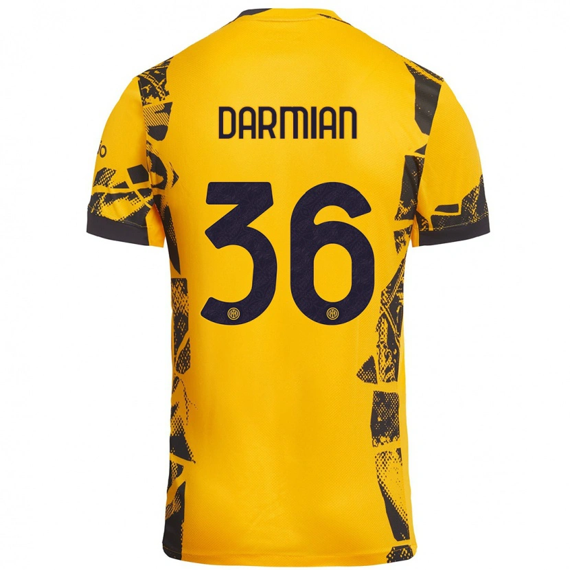 Danxen Herren Matteo Darmian #36 Gold Schwarz Ausweichtrikot Trikot 2024/25 T-Shirt