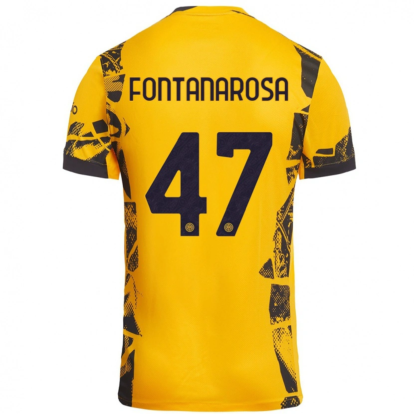 Danxen Herren Alessandro Fontanarosa #47 Gold Schwarz Ausweichtrikot Trikot 2024/25 T-Shirt