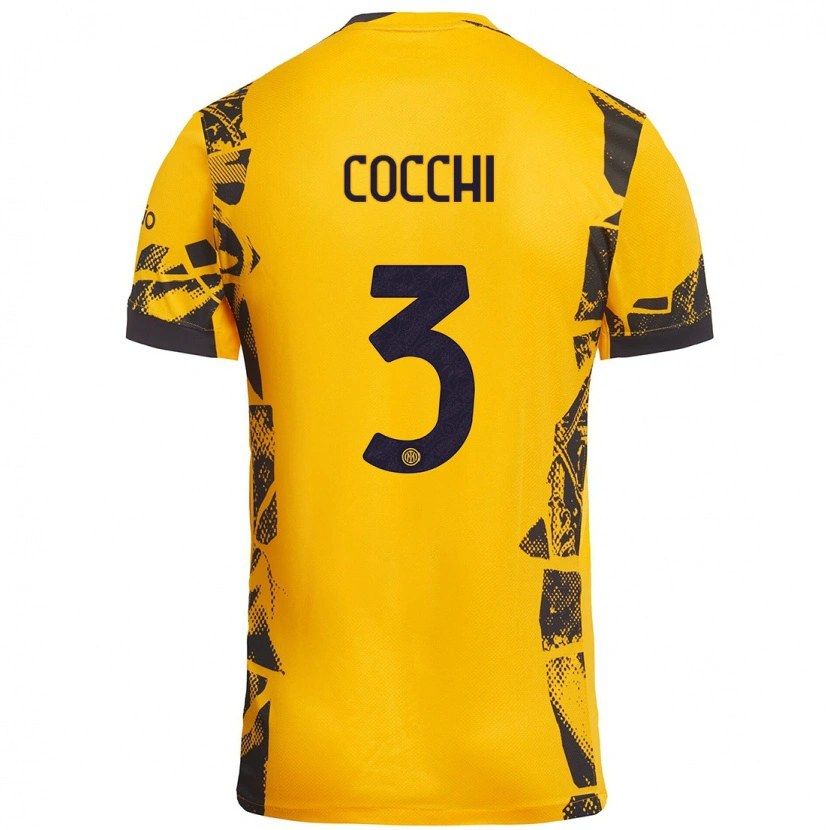 Danxen Herren Matteo Cocchi #3 Gold Schwarz Ausweichtrikot Trikot 2024/25 T-Shirt