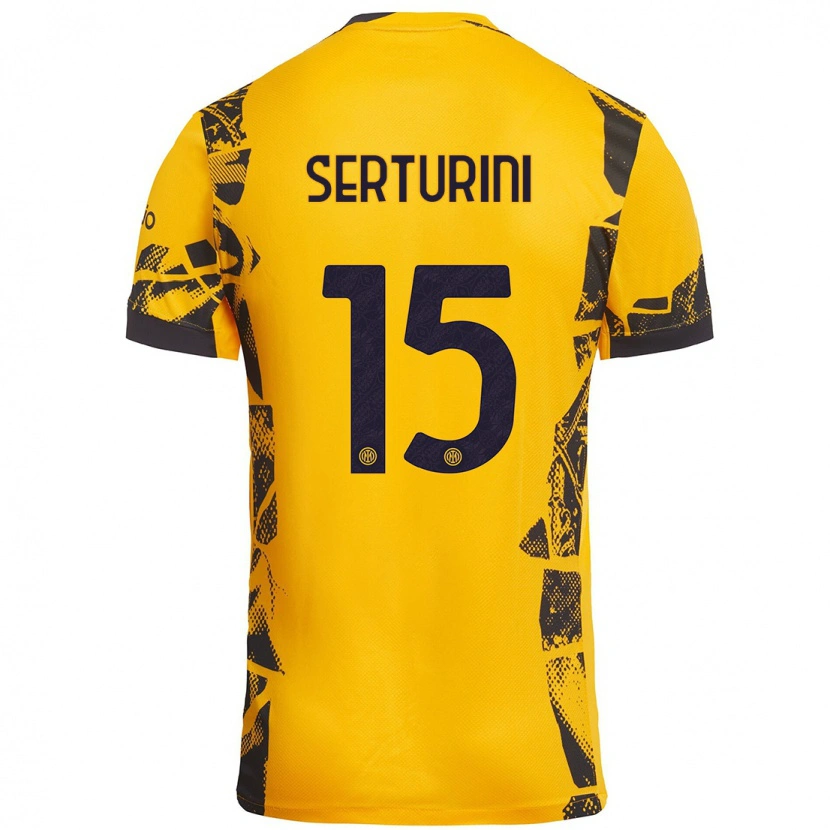 Danxen Herren Annamaria Serturini #15 Gold Schwarz Ausweichtrikot Trikot 2024/25 T-Shirt