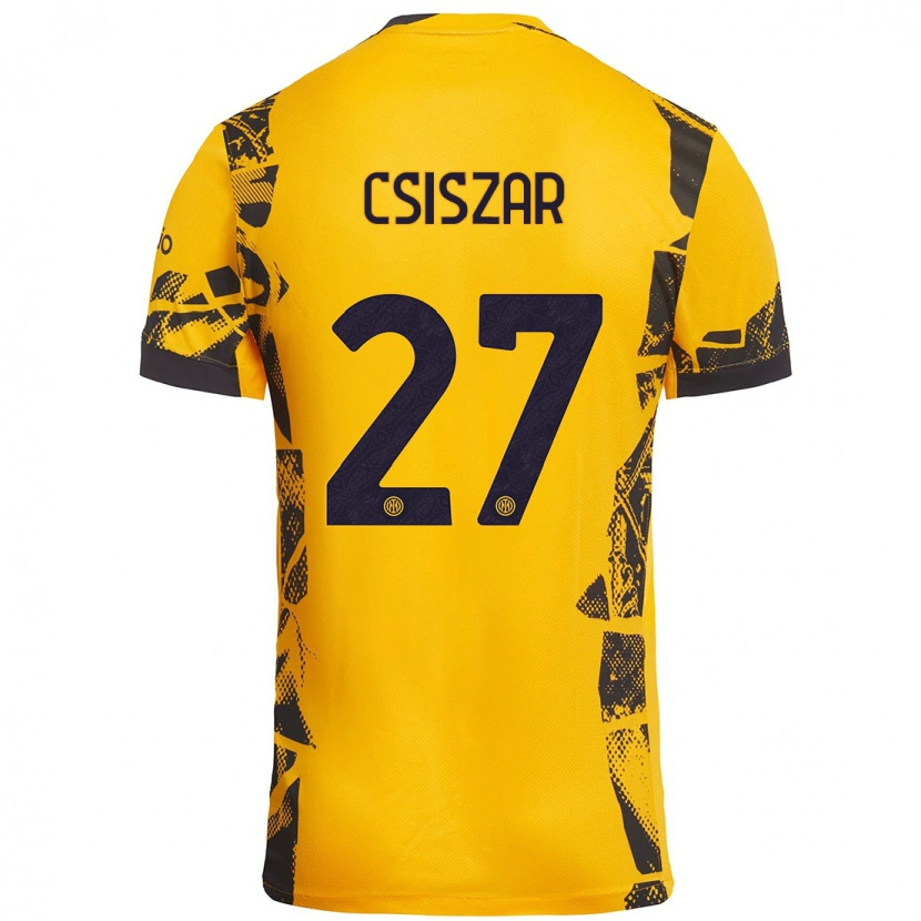 Danxen Herren Henrietta Csiszár #27 Gold Schwarz Ausweichtrikot Trikot 2024/25 T-Shirt