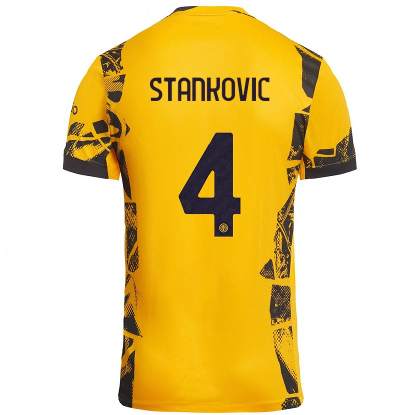 Danxen Herren Aleksandar Stankovic #4 Gold Schwarz Ausweichtrikot Trikot 2024/25 T-Shirt