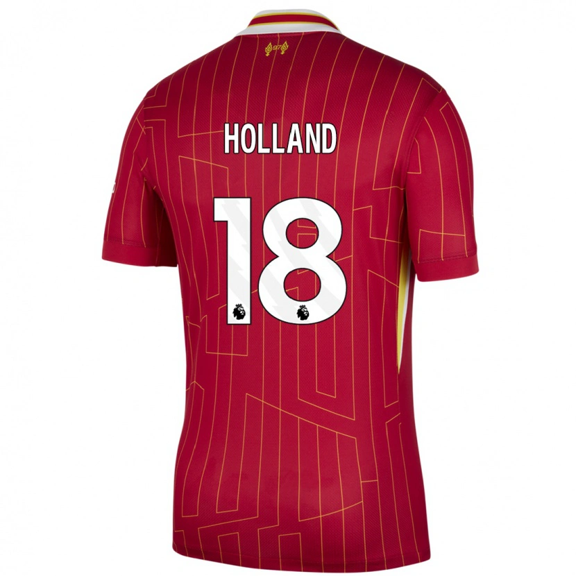 Danxen Damen Ceri Holland #18 Rot Gelb Weiß Heimtrikot Trikot 2024/25 T-Shirt