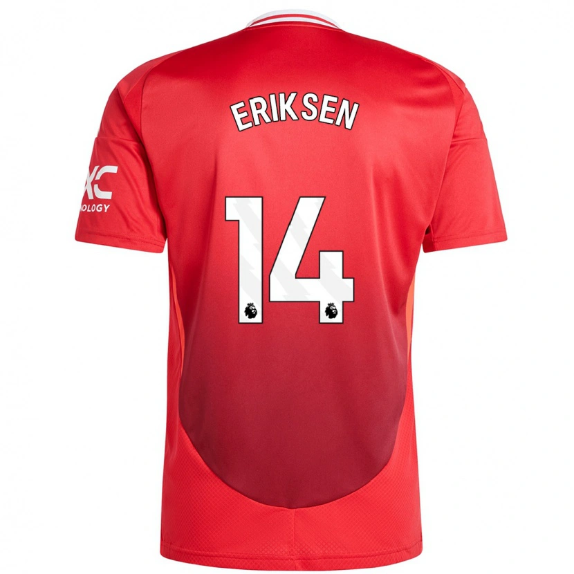 Danxen Damen Christian Eriksen #14 Hellrot Heimtrikot Trikot 2024/25 T-Shirt