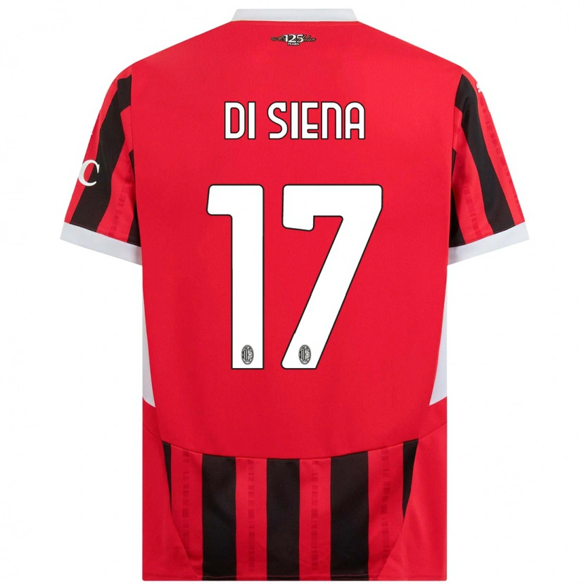 Danxen Damen Andrea Di Siena #17 Rot Schwarz Heimtrikot Trikot 2024/25 T-Shirt