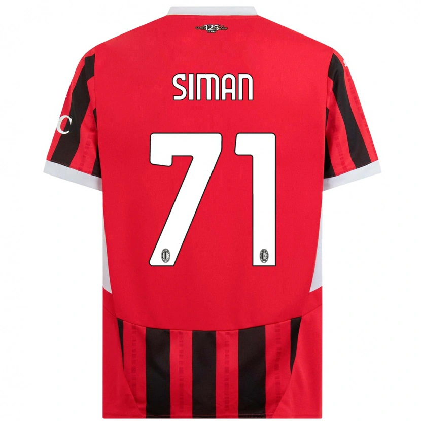 Danxen Damen Alexandru Șiman #71 Rot Schwarz Heimtrikot Trikot 2024/25 T-Shirt