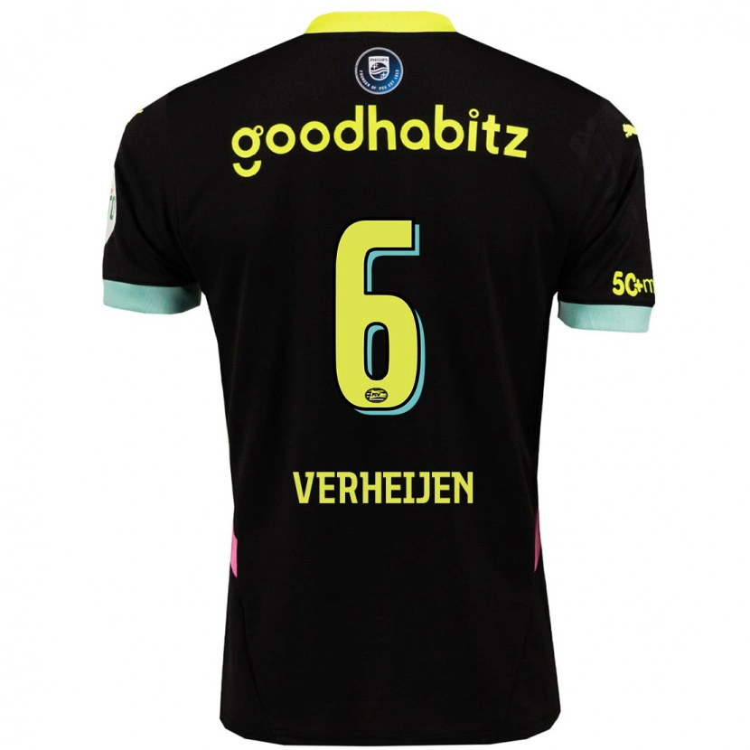 Danxen Damen Janneke Verheijen #6 Schwarz Gelb Auswärtstrikot Trikot 2024/25 T-Shirt