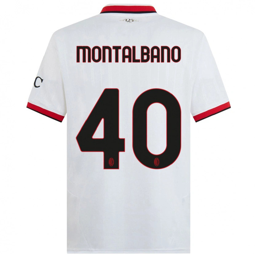 Danxen Damen Nicolo Montalbano #40 Weiß Schwarz Rot Auswärtstrikot Trikot 2024/25 T-Shirt