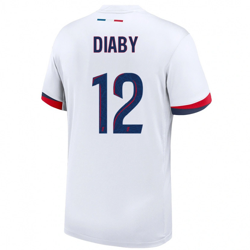 Danxen Damen Ibrahima Diaby #12 Weiß Blau Rot Auswärtstrikot Trikot 2024/25 T-Shirt