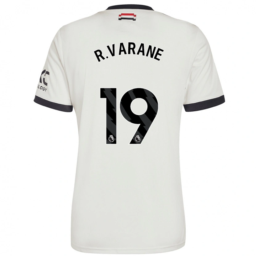 Danxen Damen Raphaël Varane #19 Cremeweiß Ausweichtrikot Trikot 2024/25 T-Shirt