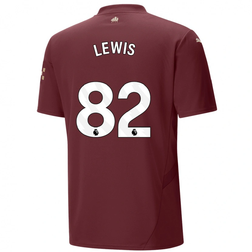 Danxen Damen Rico Lewis #82 Kastanienbraun Ausweichtrikot Trikot 2024/25 T-Shirt