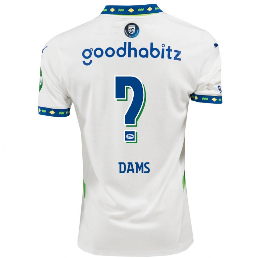 Danxen Damen Matteo Dams #0 Weiß Dunkelblau Ausweichtrikot Trikot 2024/25 T-Shirt