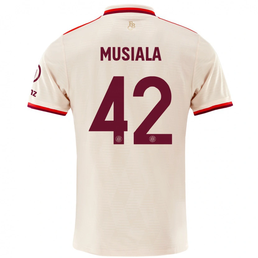 Danxen Damen Jamal Musiala #42 Leinen Ausweichtrikot Trikot 2024/25 T-Shirt