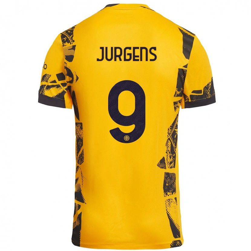 Danxen Damen Oliver Jurgens #9 Gold Schwarz Ausweichtrikot Trikot 2024/25 T-Shirt