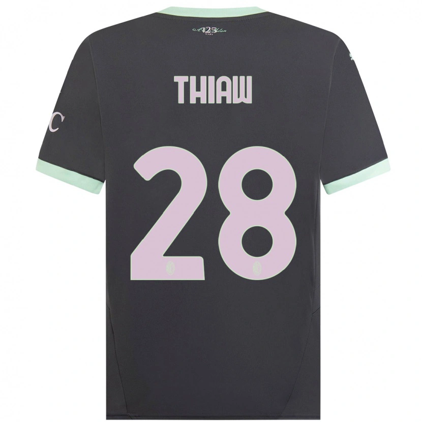 Danxen Damen Malick Thiaw #28 Grau Ausweichtrikot Trikot 2024/25 T-Shirt