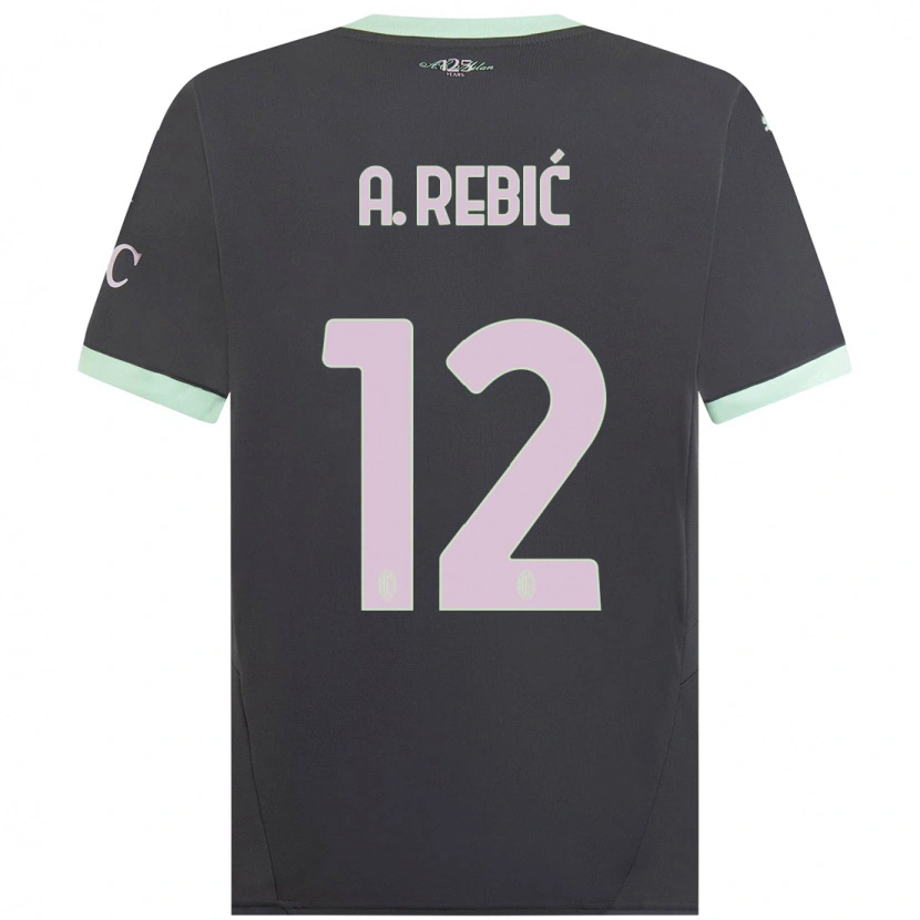 Danxen Damen Ante Rebic #12 Grau Ausweichtrikot Trikot 2024/25 T-Shirt