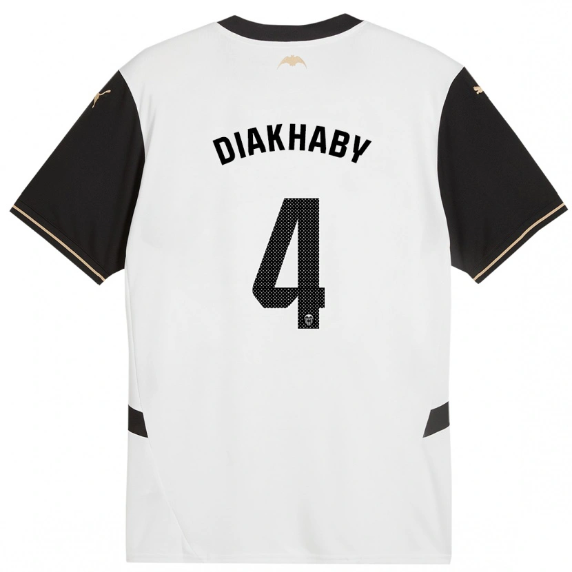 Danxen Kinder Mouctar Diakhaby #4 Weiß Schwarz Heimtrikot Trikot 2024/25 T-Shirt